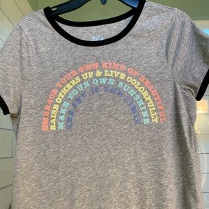 Girls Justice Grey Ring T Rainbow Grapic